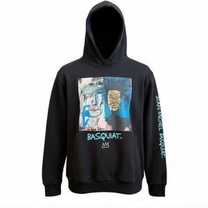 Reason x Jean-Michel Basquiat Men's Large Street Wear Graffiti Hooded Sweatshirt